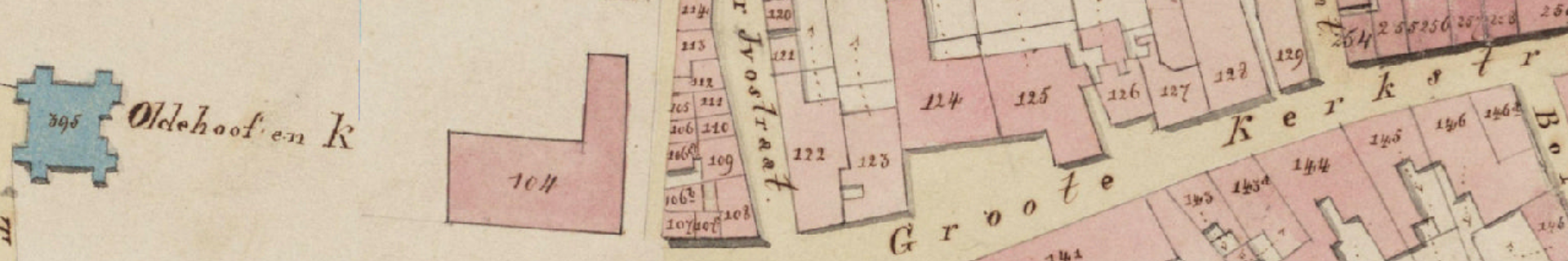 Screenshot van de wijkkaart (1843) van Leeuwarden gebruikt in HisGIS Friese Steden.